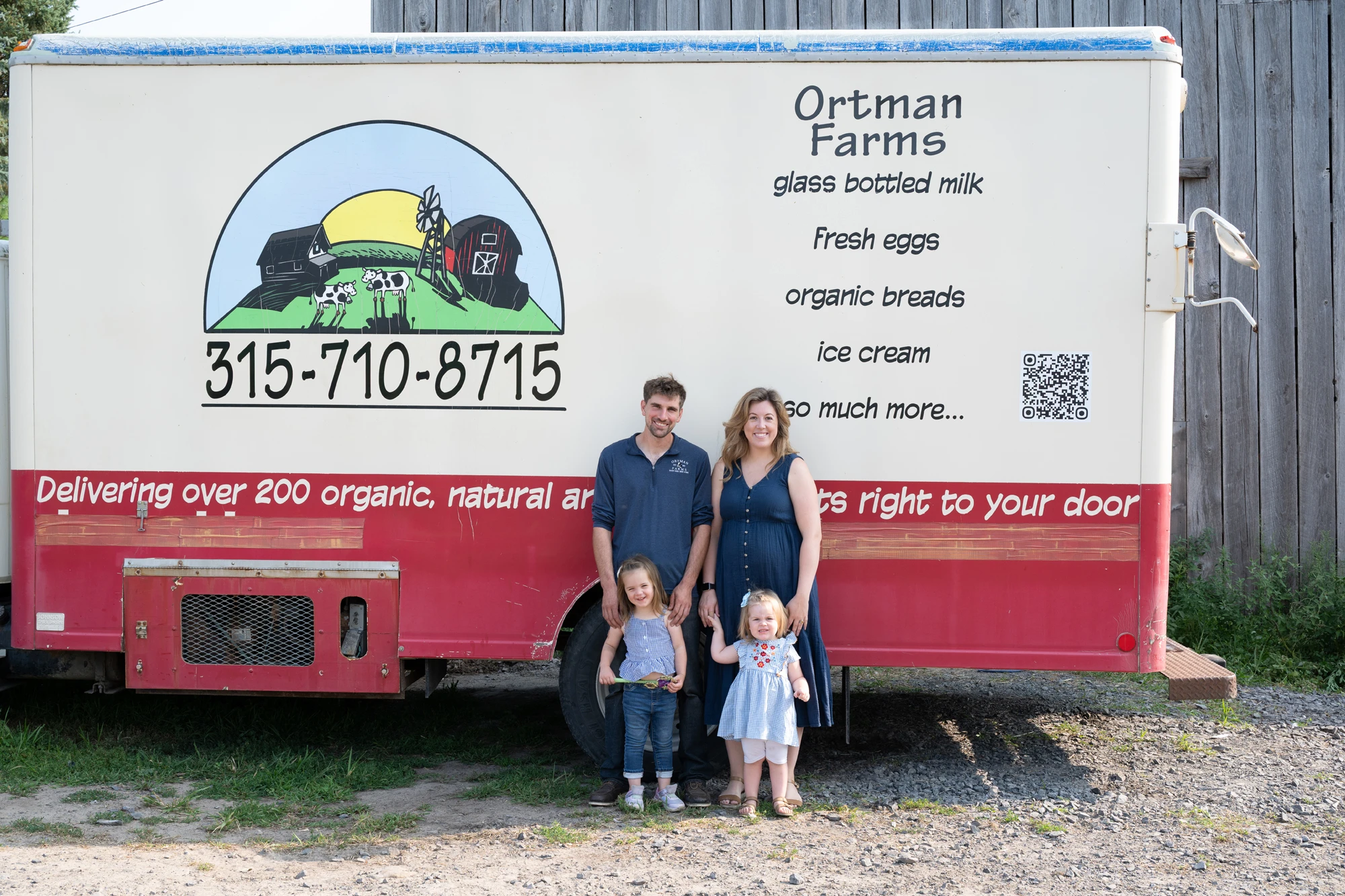 Ortman Farms family with truck