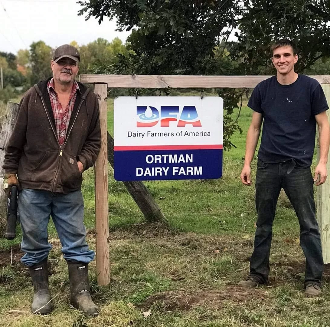 Loren and Michael Ortman at the farm
