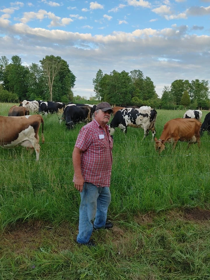 Loren with the herd on pasture