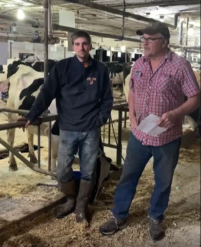 Michael and Loren in the dairy barn