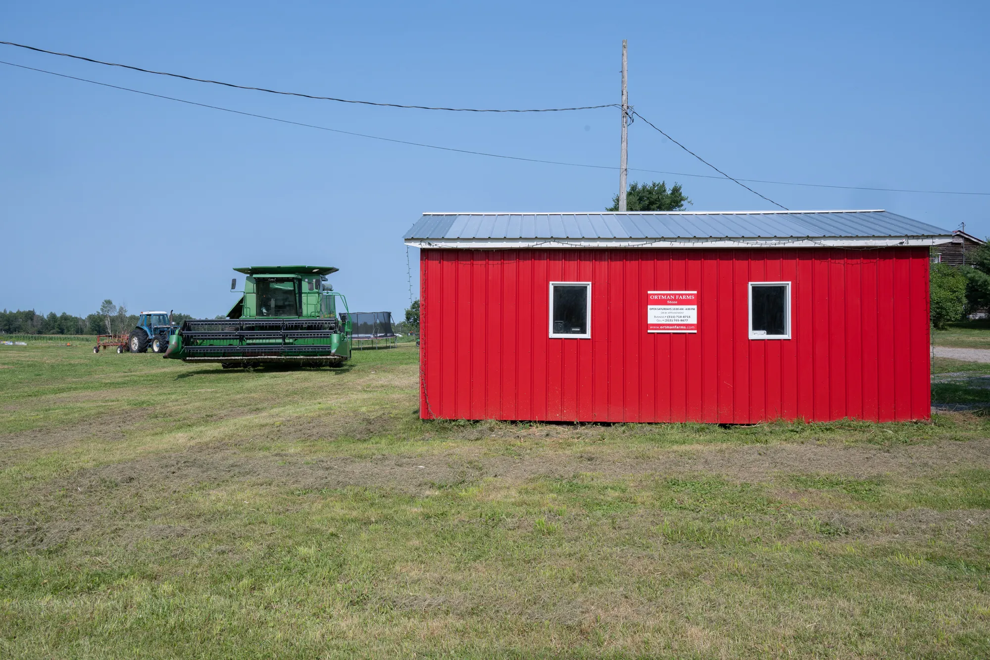 Farm stand and equipment at Ortman Farms